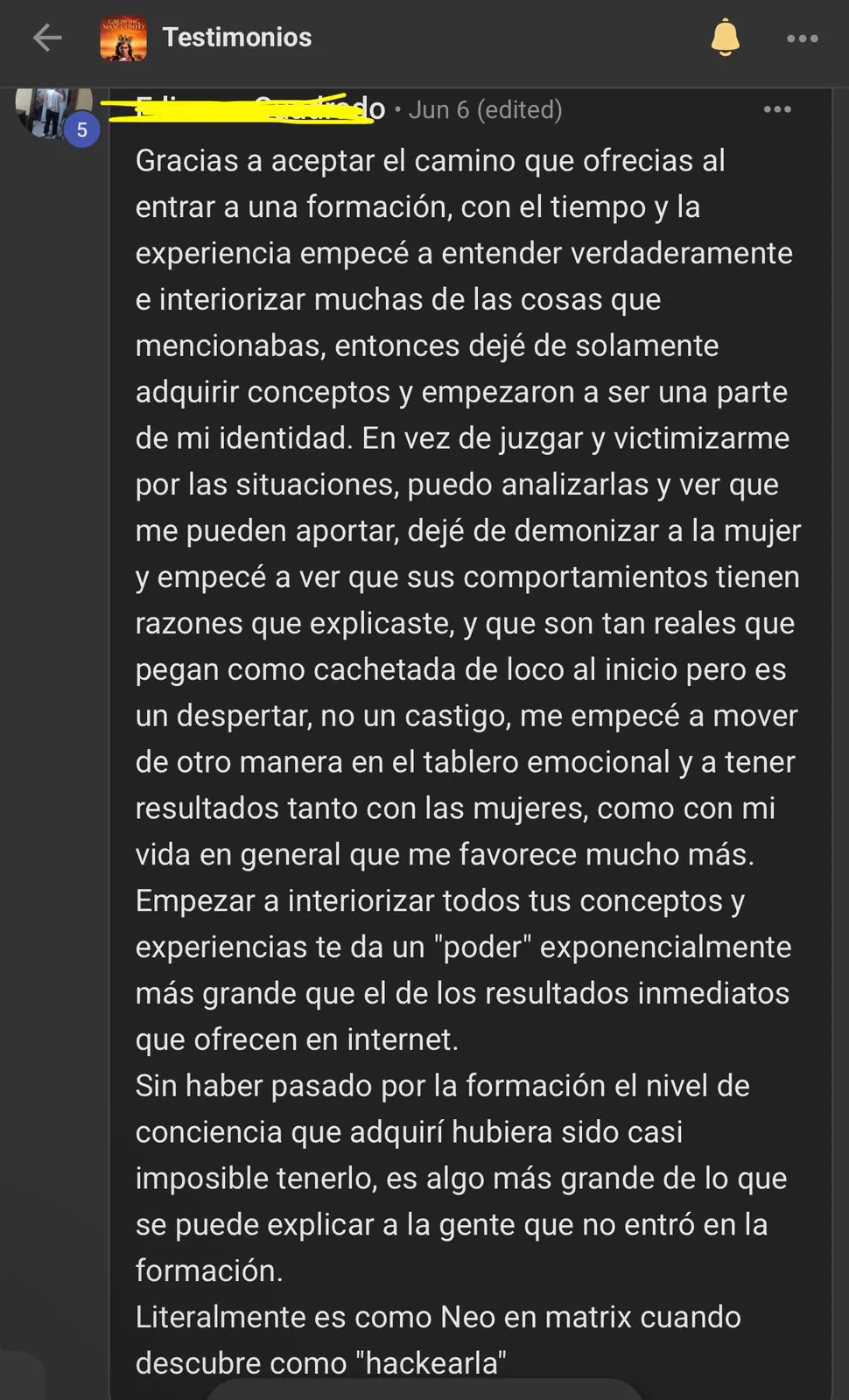 Captura de testimonio