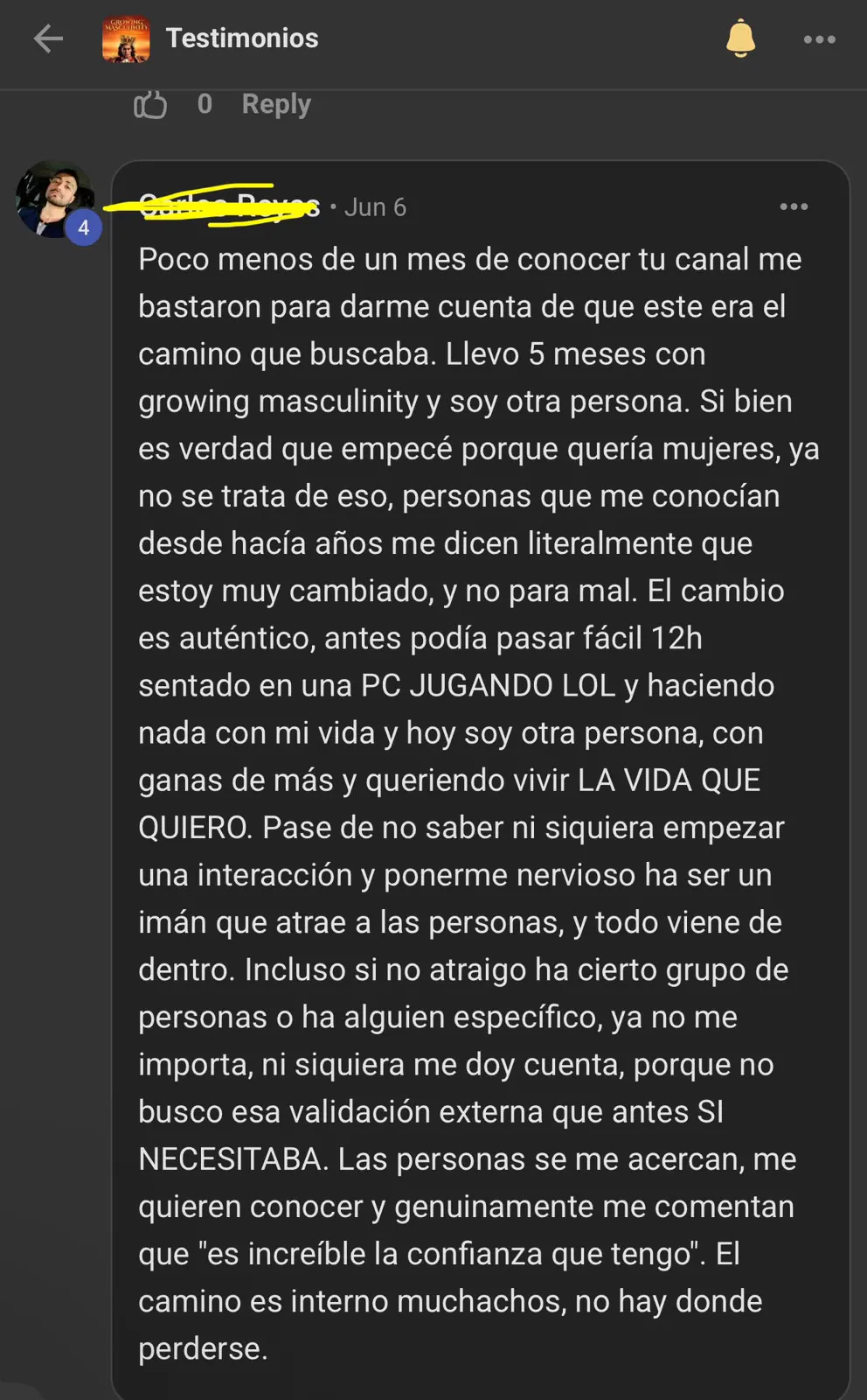 Captura de testimonio